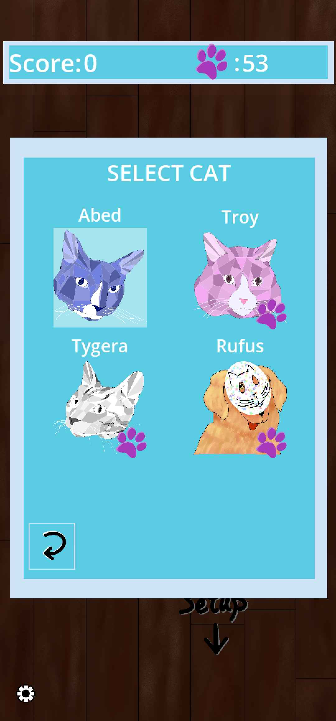 Dem Gem Cats Cat select Screen